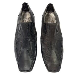 Lounge by Mark Nason Loafers Square Toe Men's Sz 10 Dark Brown Cross Design